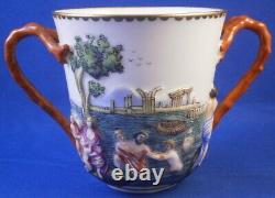 Antique 19thC Ginori Doccia Porcelain Cup & Saucer Porzellan Tasse Italy Italian
