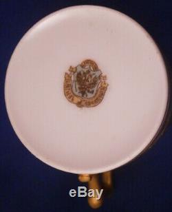 Antique 19thC Korniloff Porcelain Geometric Design Cup & Saucer Kornilov Russian