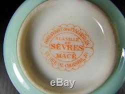 Antique 19thC Mace for Sevres Porcelain decor Ottoman Cup & Saucer Porcelain Old