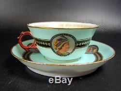 Antique 19thC Mace for Sevres Porcelain decor Ottoman Cup & Saucer Porcelain Old