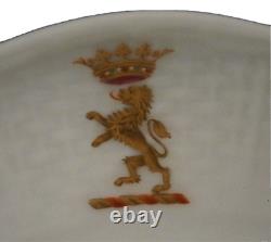 Antique 19thC Meissen Porcelain Armorial Cup & Saucer Porzellan Tasse Wappen