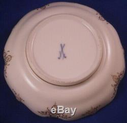 Antique 19thC Meissen Porcelain Cobalt & Floral Breakfast Cup & Saucer Porzellan
