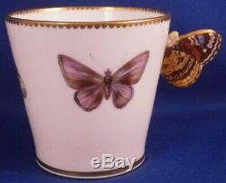 Antique 19thC Minton Porcelain Butterfly Cup & Saucer English England Mintons #2