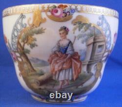 Antique 19thC Porcelain Scenic Cup & Saucer Porzellan Tasse Scene German Germany