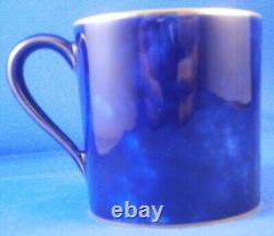 Antique 19thC Sevres Porcelain Mottled Cobalt Blue Cup & Saucer Porzellan Tasse