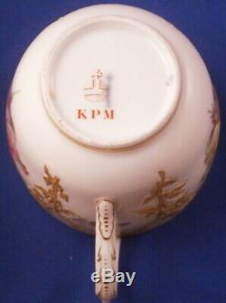 Antique 20thC KPM Berlin Porcelain Neuzierat Cup & Saucer Porzellan Tasse German