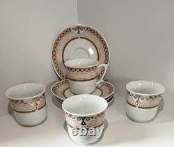 Antique 8 Pcs Royal Crown Derby English Bone China Tea Set