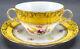 Antique Ahrenfeldt Rl Dresden Hand Painted Floral Yellow & Gold Bouillon Cup