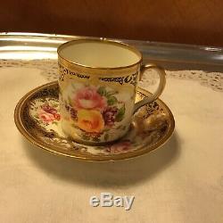 Antique Allertons English Porcelain Demitasse Cup and Saucer