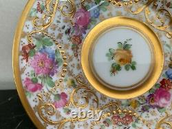 Antique Ambrosius Lamm Dresden Porcelain Gold Raised Decorated Demitasse