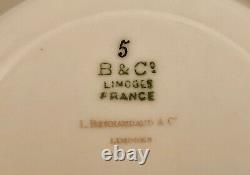 Antique B & C Limoges Tea Cup & Saucer, Elaborate Raised Gold
