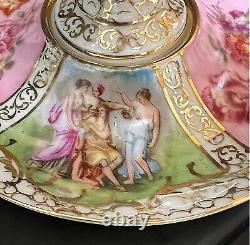 Antique C. G. SCHIERHOLZ & SOHN Victorian Romantic Love Scenes Maidens Cup Saucer