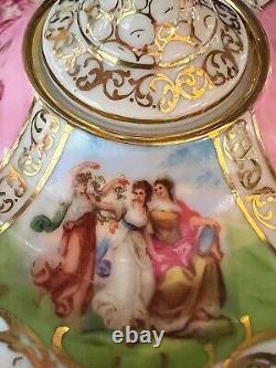 Antique C. G. SCHIERHOLZ & SOHN Victorian Romantic Love Scenes Maidens Cup Saucer