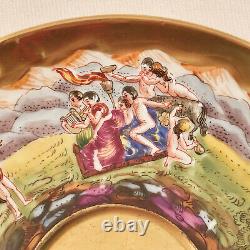 Antique Capodimonte, Ginori, Naples Tea Cup & Saucer, Bacchanal Scenes, 19th C