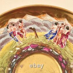 Antique Capodimonte, Ginori, Naples Tea Cup & Saucer, Bacchanal Scenes, 19th C