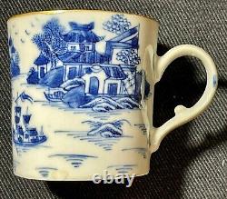 Antique Chinese Export Canton Blue & White Porcelain Cup & Saucer Pre 1891