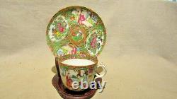 Antique Chinese Export Porcelain Highest Quality Rose Medallion Cup & Saucer