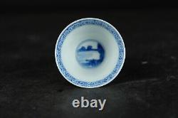 Antique Chinese porcelain rabbit hunting cup & saucer Kangxi 1662-1722