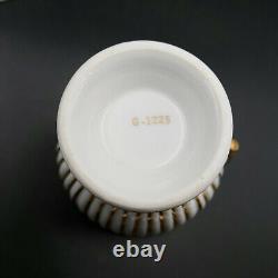 Antique Chocolate Cup Saucer Gold White Porcelain Embossed Stripe G-1225 Europe