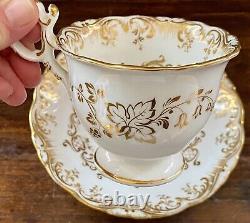 Antique Coalport Cup & Saucer Botanical HP Meissen Kpm Style