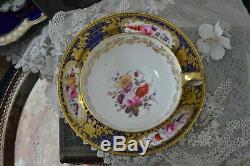 Antique Coalport Cup Saucer Duo English Porcelain C. 1815 Rare 19th Century VGC