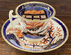 Antique Coalport Demitasse Cup & Saucer Regency Imari Gilded RARE