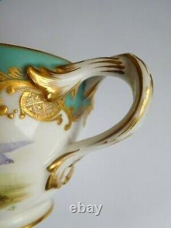 Antique Coalport John Rose Sevres Style Cup And Saucer With Enamel Randall Birds