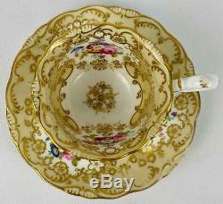 Antique Coalport cup & sauceradelaide shape c1833 Gold GiltEnglish Porcelain