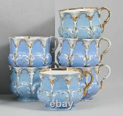 Antique Collection of Imperial Russian Kuznetsov Porcelain Tea Cups and Plates