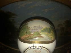 Antique Dagoty Paris Porcelain Hand Painted Country Scenes Cup & Saucer