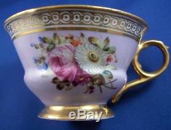 Antique Dallwitz Porcelain Floral Cup & Saucer Porzellan Tasse German Germany