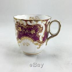 Antique Davenport Set Of Porcelain Demi Tasse Coffee Cups & Saucers (5 Pcs. Each)