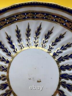 Antique Derby Porcelain Cup & Saucer, Blue & Gold, C 1782