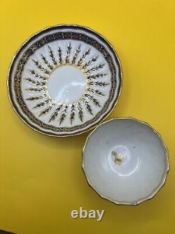 Antique Derby Porcelain Cup & Saucer, Blue & Gold, C 1782