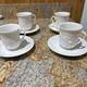 Antique Doccia Ginori Porcelain Blanc De Chine 4pc Cup Saucer Porcellana Italian