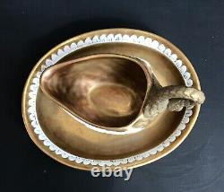 Antique Dresden Carl Thieme Porcelain Swan Cup & Saucer Set