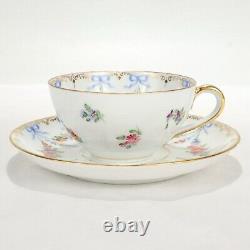 Antique Dresden Lamm Porcelain Handpainted Tea Cup & Saucer -4