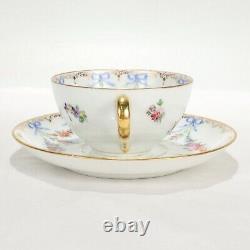 Antique Dresden Lamm Porcelain Handpainted Tea Cup & Saucer -4