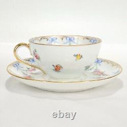 Antique Dresden Lamm Porcelain Handpainted Tea Cup & Saucer -4