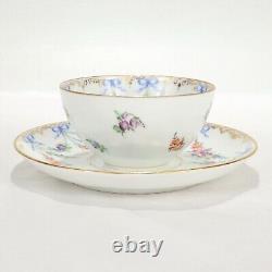 Antique Dresden Lamm Porcelain Handpainted Tea Cup & Saucer -4