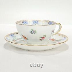 Antique Dresden Lamm Porcelain Handpainted Tea Cup & Saucer -4