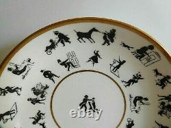 Antique English Porcelain Silhouette Breakfast And Moustache Cup And Saucer