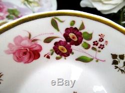 Antique English Porcelain tea cup and saucer Daniel 1825 painted rose teacup