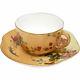 Antique English Royal Worcester Gilt Porcelain Blush Ivory Cup & Saucer C. 1908