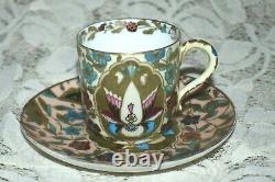 Antique Fine Royal Vienna D&C Porcelain Coffee Cup and Saucer Hand Painted