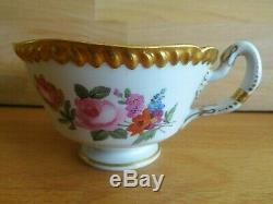 Antique Flight Barr And Barr Porcelain Cup And Saucer With Dragonfly And Flowers