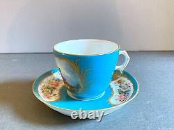 Antique France Sevres Porcelain Cup & Saucer Set (2 Pc), ca. 1757, Great