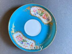 Antique France Sevres Porcelain Cup & Saucer Set (2 Pc), ca. 1757, Great