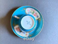 Antique France Sevres Porcelain Cup & Saucer Set (2 Pc), ca. 1757, Great