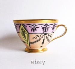 Antique French Directoire / Empire Housel Porcelain Pastel Cup & Saucer, c. 1800